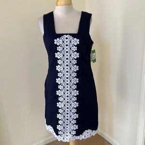 New! Lilly Pulitzer SZ 8, navy Morgan dress Novelty .
